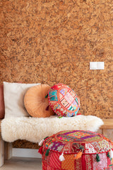 Indian Patchwork Poef Red