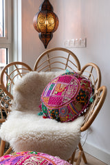 Indian Patchwork Cushion Pink