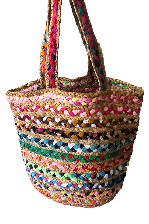 Colored Cotton Woven Jute Bag